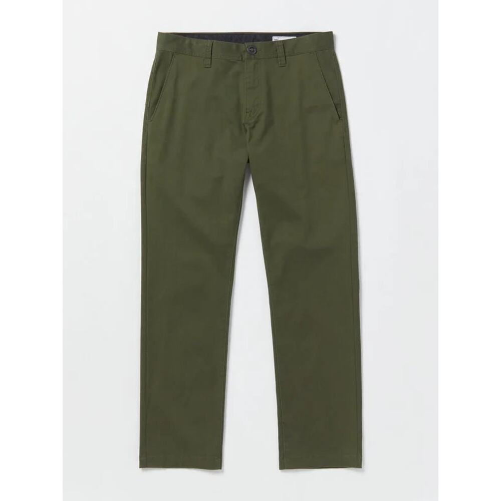 Volcom Chino Pants Frickin Modern Stretch Olive Green Size 31